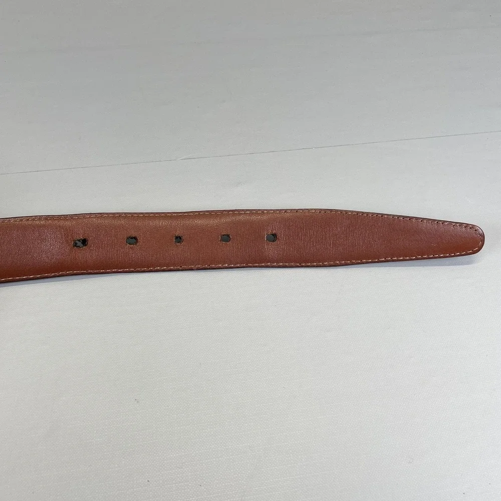 Torino Belt Mens Size 50 Brown Ringmark Lizard Exotic Leather Solid Brass - USA